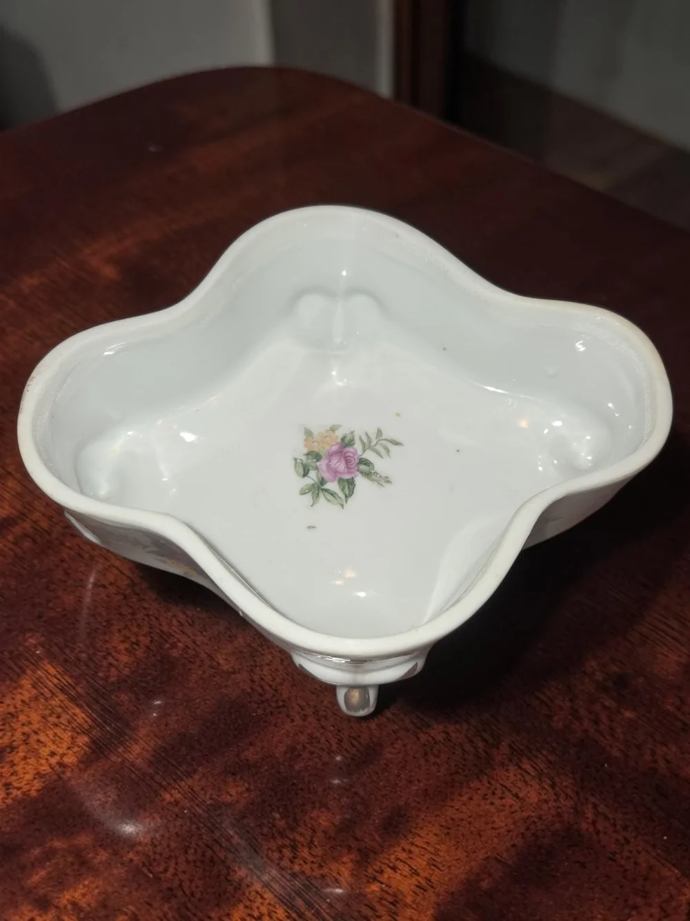 Vintage Arnat Porcelain Footed Trinket Box